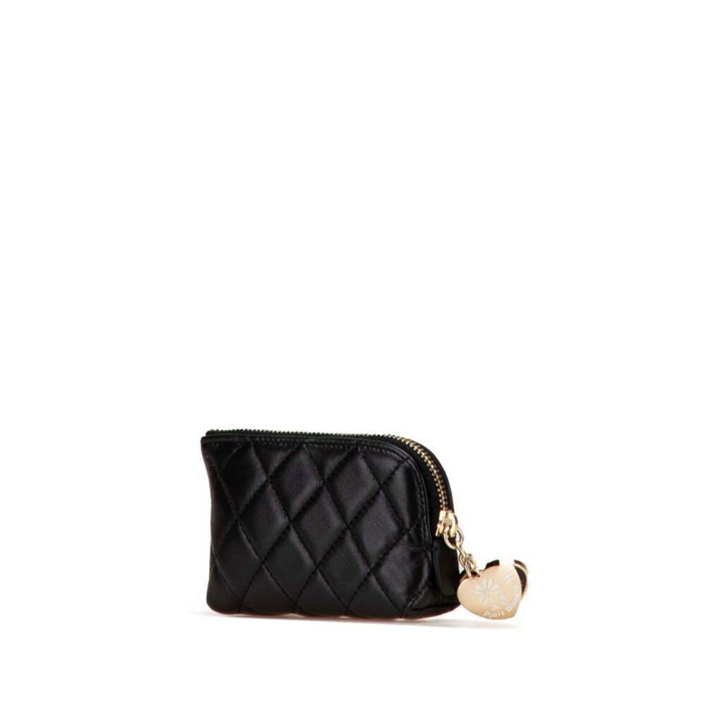 CHANEL Authentic Black Lambskin Leather Logo Wallet - Picture 2 of 13